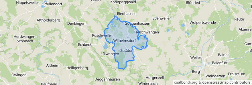 Mapa de ubicacion de Wilhelmsdorf.