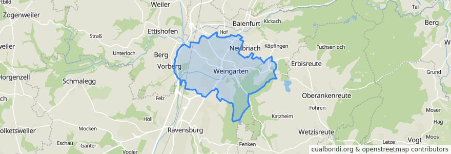 Mapa de ubicacion de Weingarten.