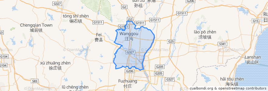 Mapa de ubicacion de 兰山区.