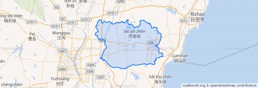 Mapa de ubicacion de 莒南县.