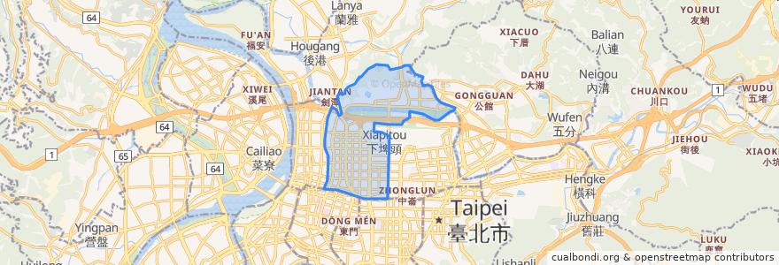 Mapa de ubicacion de District de Zhongshan.