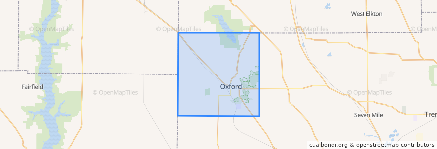 Mapa de ubicacion de Oxford Township.