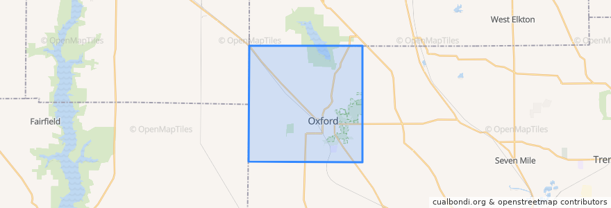 Mapa de ubicacion de Municipio de Oxford.