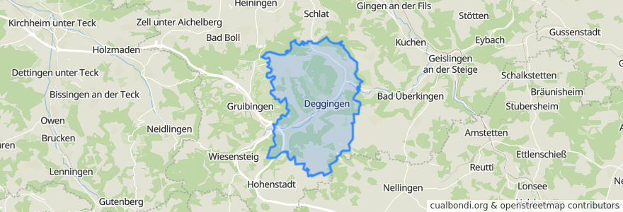 Mapa de ubicacion de Vereinbarte Verwaltungsgemeinschaft der Gemeinde Deggingen.