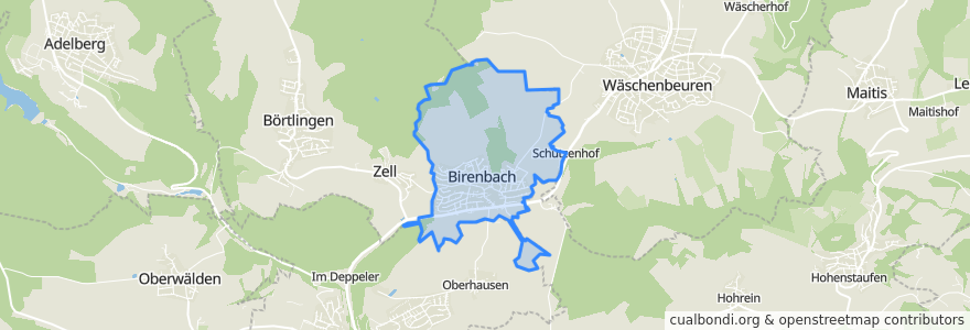 Mapa de ubicacion de Birenbach.