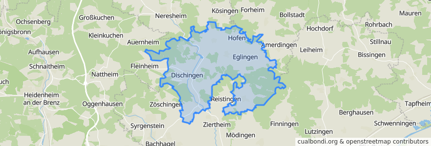 Mapa de ubicacion de Dischingen.