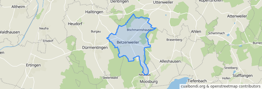 Mapa de ubicacion de Betzenweiler.