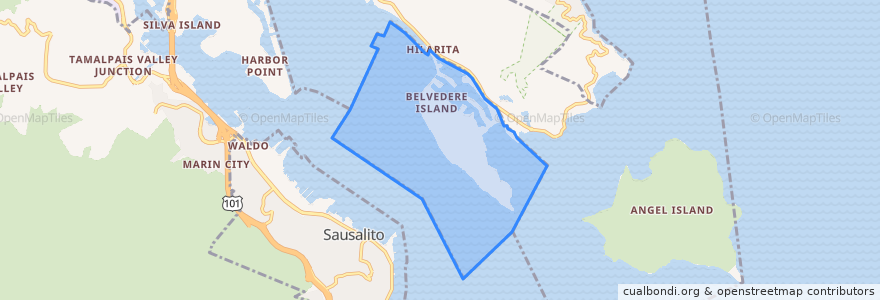 Mapa de ubicacion de Belvedere.