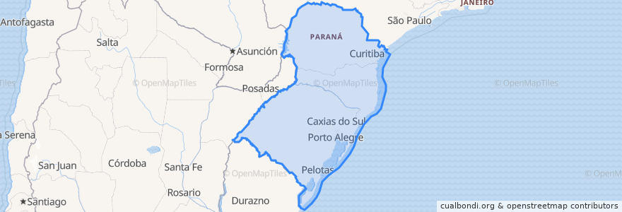 Mapa de ubicacion de Região Sul.