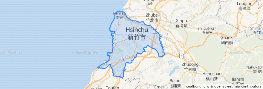 Mapa de ubicacion de 新竹市.