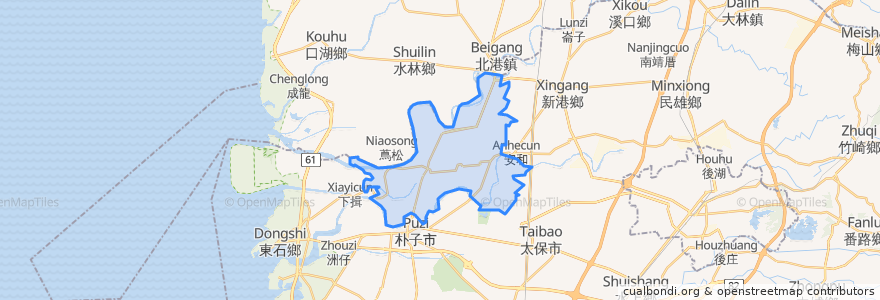 Mapa de ubicacion de 六腳鄉.