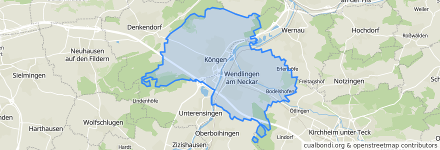 Mapa de ubicacion de Gemeindeverwaltungsverband Wendlingen am Neckar.