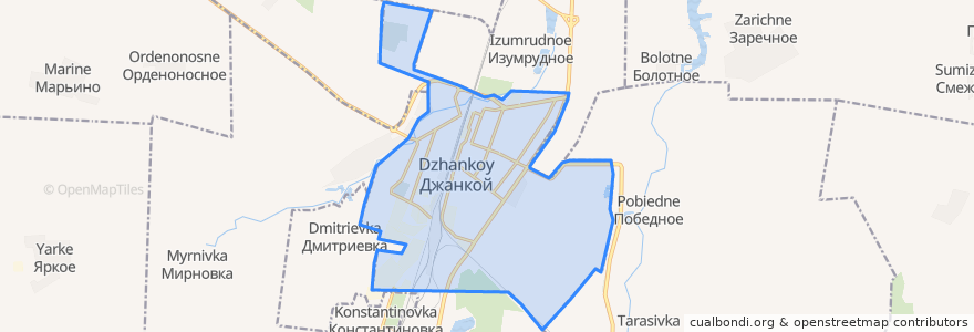 Mapa de ubicacion de Джанкойский городской совет.