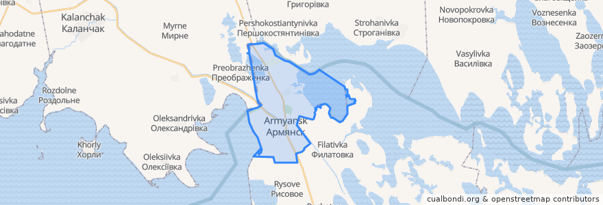 Mapa de ubicacion de Armyansk municipality council.