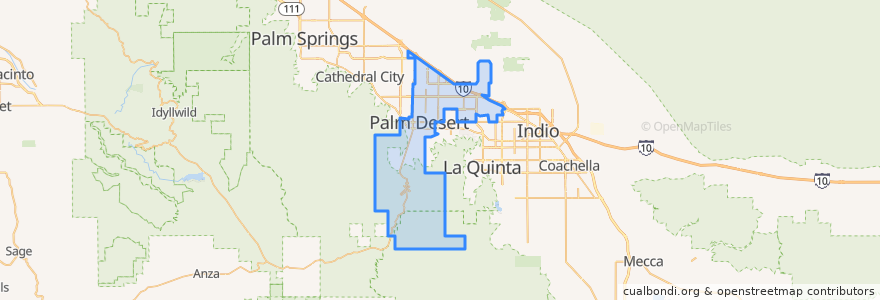 Mapa de ubicacion de Palm Desert.