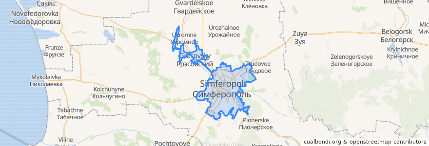 Mapa de ubicacion de Симферопольский городской совет.