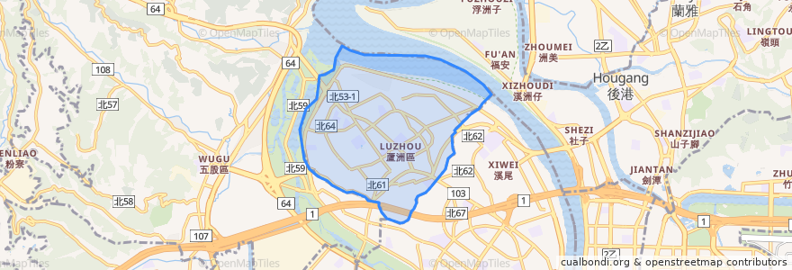 Mapa de ubicacion de 蘆洲区.