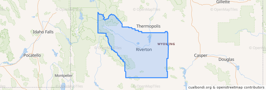 Mapa de ubicacion de Fremont County.