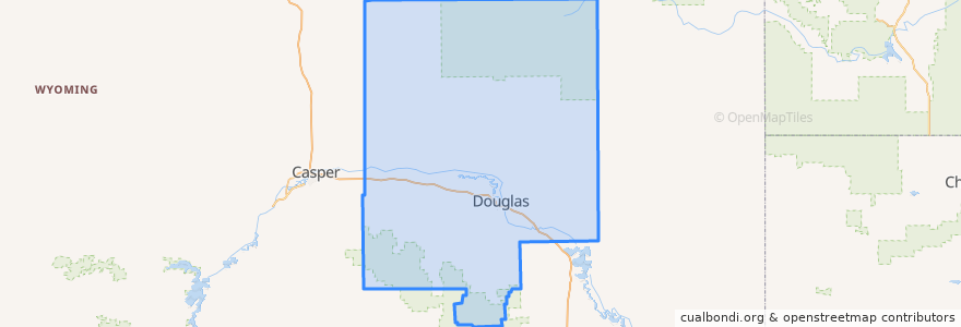 Mapa de ubicacion de Converse County.