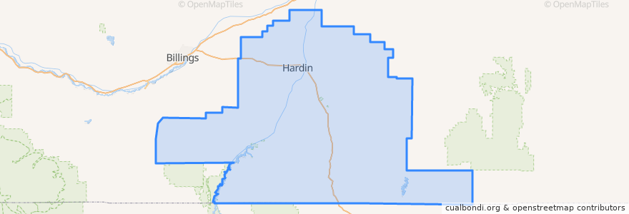 Mapa de ubicacion de Big Horn County.