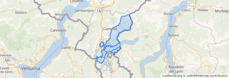 Mapa de ubicacion de Lugano.