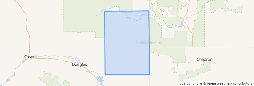 Mapa de ubicacion de Niobrara County.