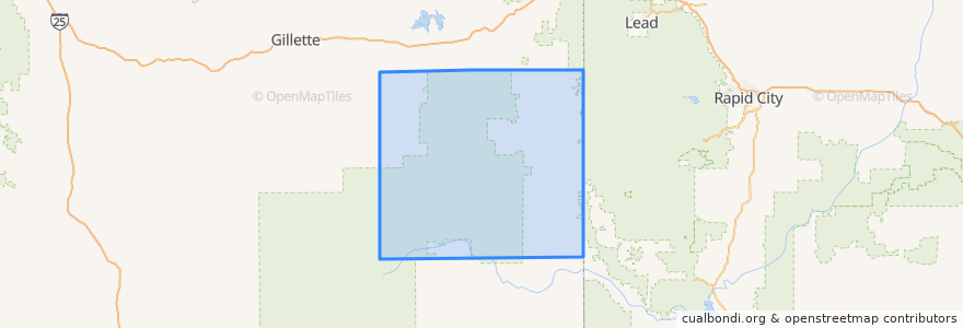 Mapa de ubicacion de Weston County.