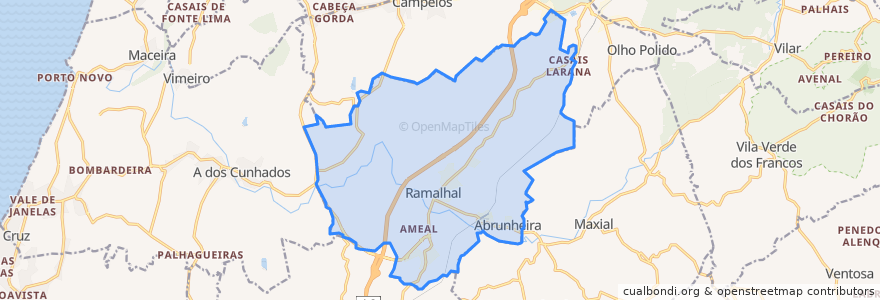 Mapa de ubicacion de Ramalhal.