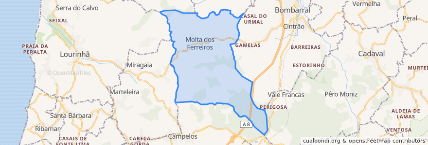 Mapa de ubicacion de Moita dos Ferreiros.