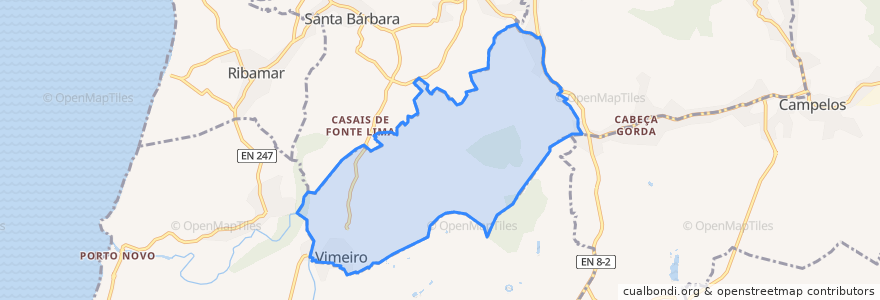 Mapa de ubicacion de Vimeiro.