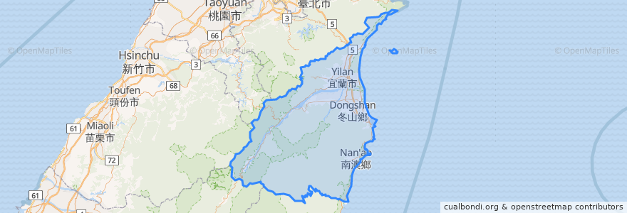 Mapa de ubicacion de 宜蘭県.