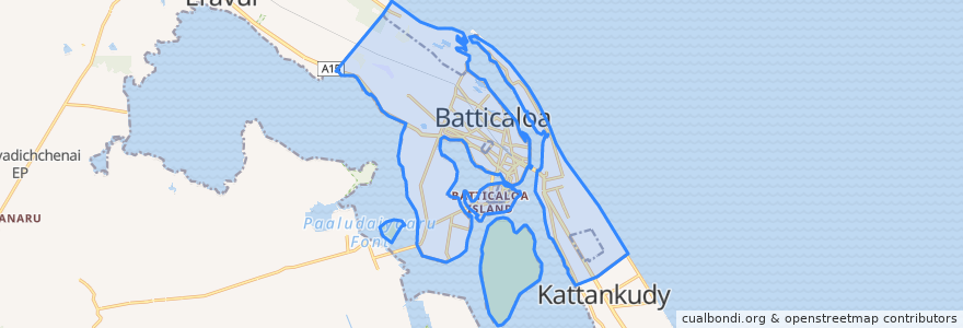 Mapa de ubicacion de Manmunai North DS Division.