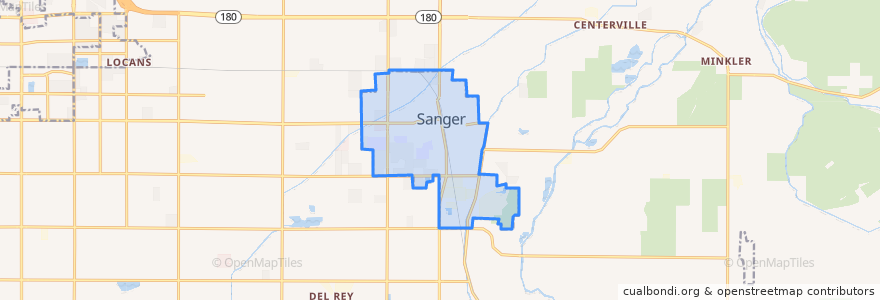 Mapa de ubicacion de Sanger.