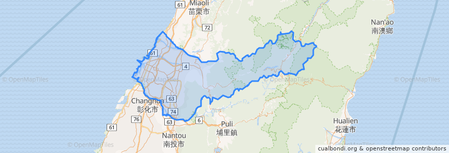 Mapa de ubicacion de 臺中市.