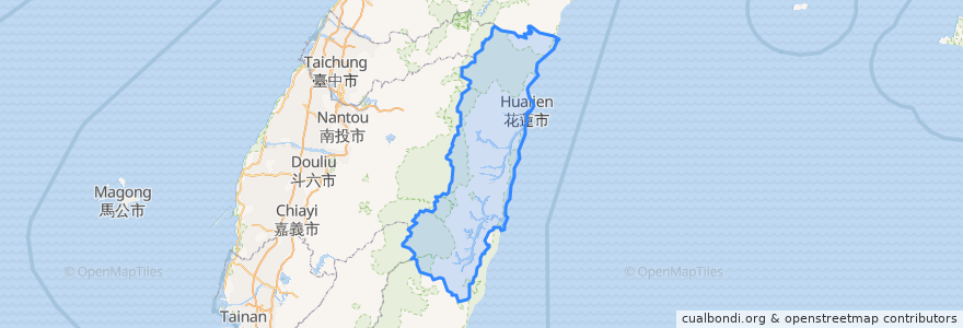 Mapa de ubicacion de 화롄현.