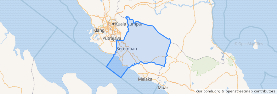 Mapa de ubicacion de Negeri Sembilan.