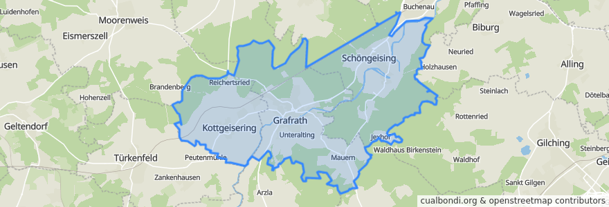 Mapa de ubicacion de Verwaltungsgemeinschaft Grafrath.