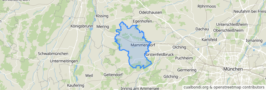 Mapa de ubicacion de Verwaltungsgemeinschaft Mammendorf.