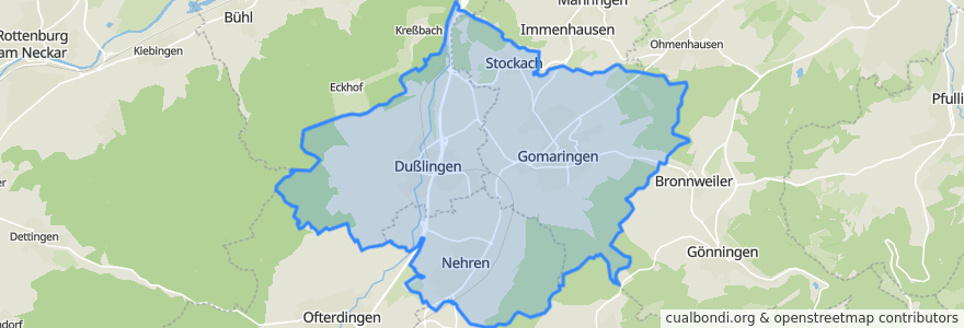 Mapa de ubicacion de Verwaltungsverband Steinlach-Wiesaz.