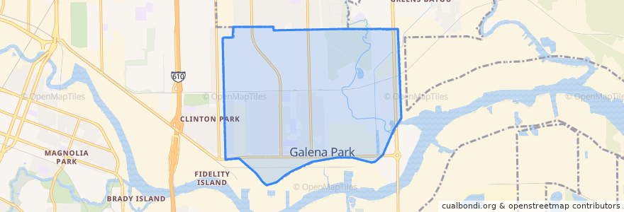 Mapa de ubicacion de Galena Park.