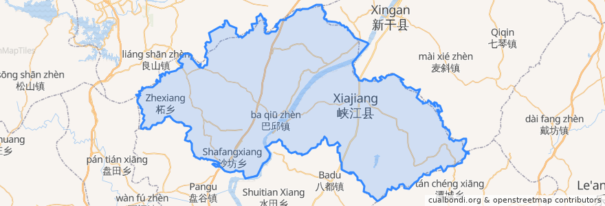 Mapa de ubicacion de Xiajiang.