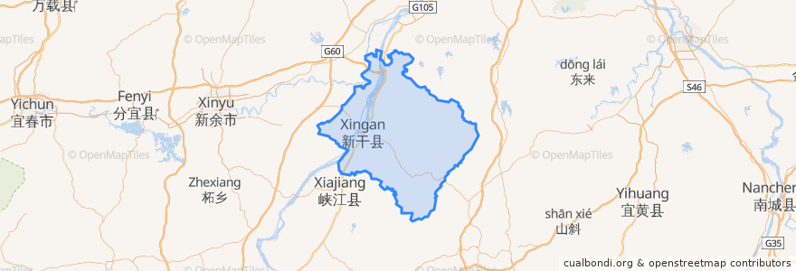 Mapa de ubicacion de Contea di Xingan.