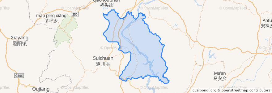 Mapa de ubicacion de 万安县.