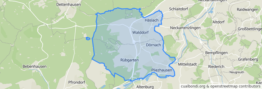 Mapa de ubicacion de Gemeindeverwaltungsverband Pliezhausen.