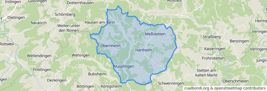 Mapa de ubicacion de Gemeindeverwaltungsverband Meßstetten.