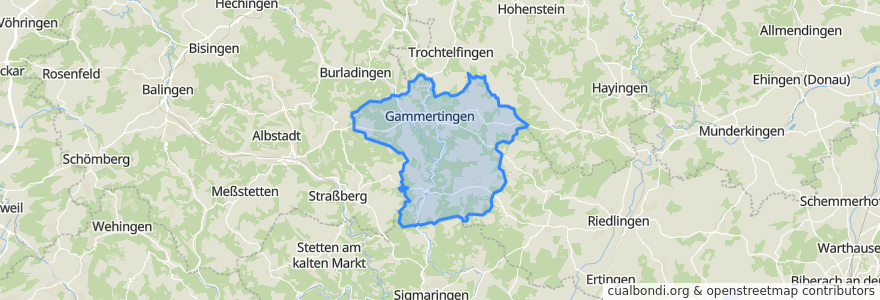 Mapa de ubicacion de Gemeindeverwaltungsverband Gammertingen.