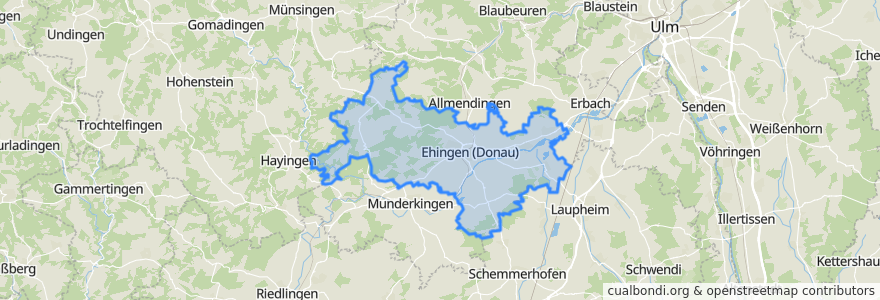 Mapa de ubicacion de Gemeindeverwaltungsverband Ehingen (Donau).