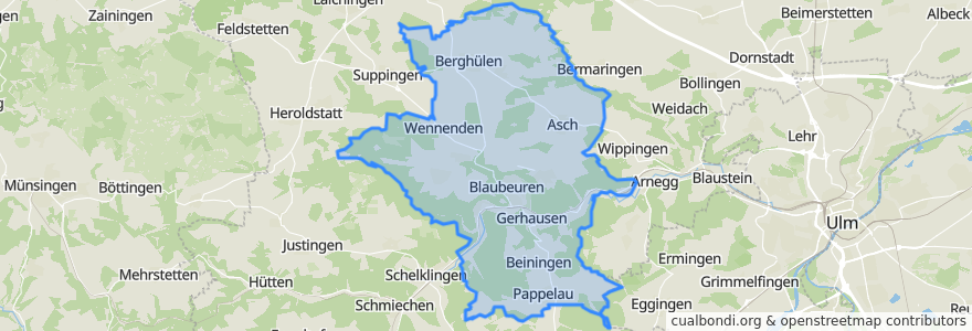 Mapa de ubicacion de Gemeindeverwaltungsverband Blaubeuren.