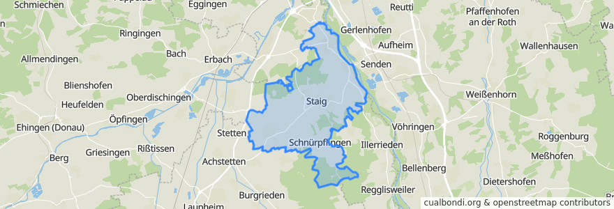 Mapa de ubicacion de Gemeindeverwaltungsverband Kirchberg-Weihungstal.