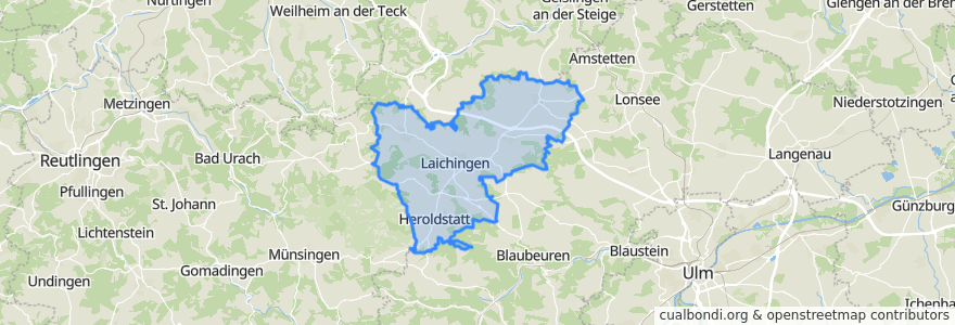 Mapa de ubicacion de Gemeindeverwaltungsverband Laichinger Alb.